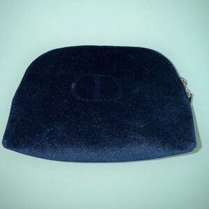 Christian Dior Navy Velvet Cosmetic Pouch